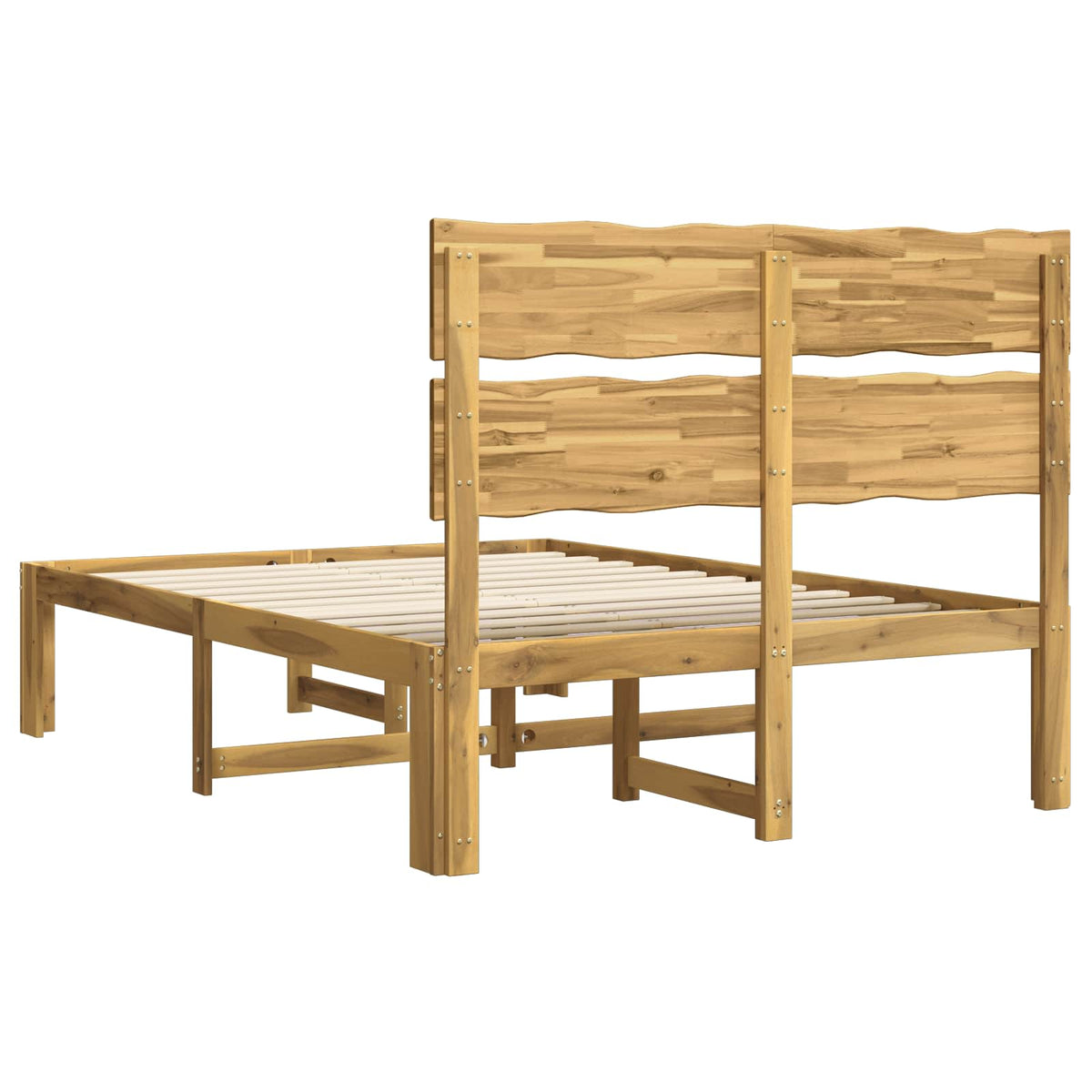Double Bed Frame with Headboard ROSTOCK Length 200 cm White 140 cm