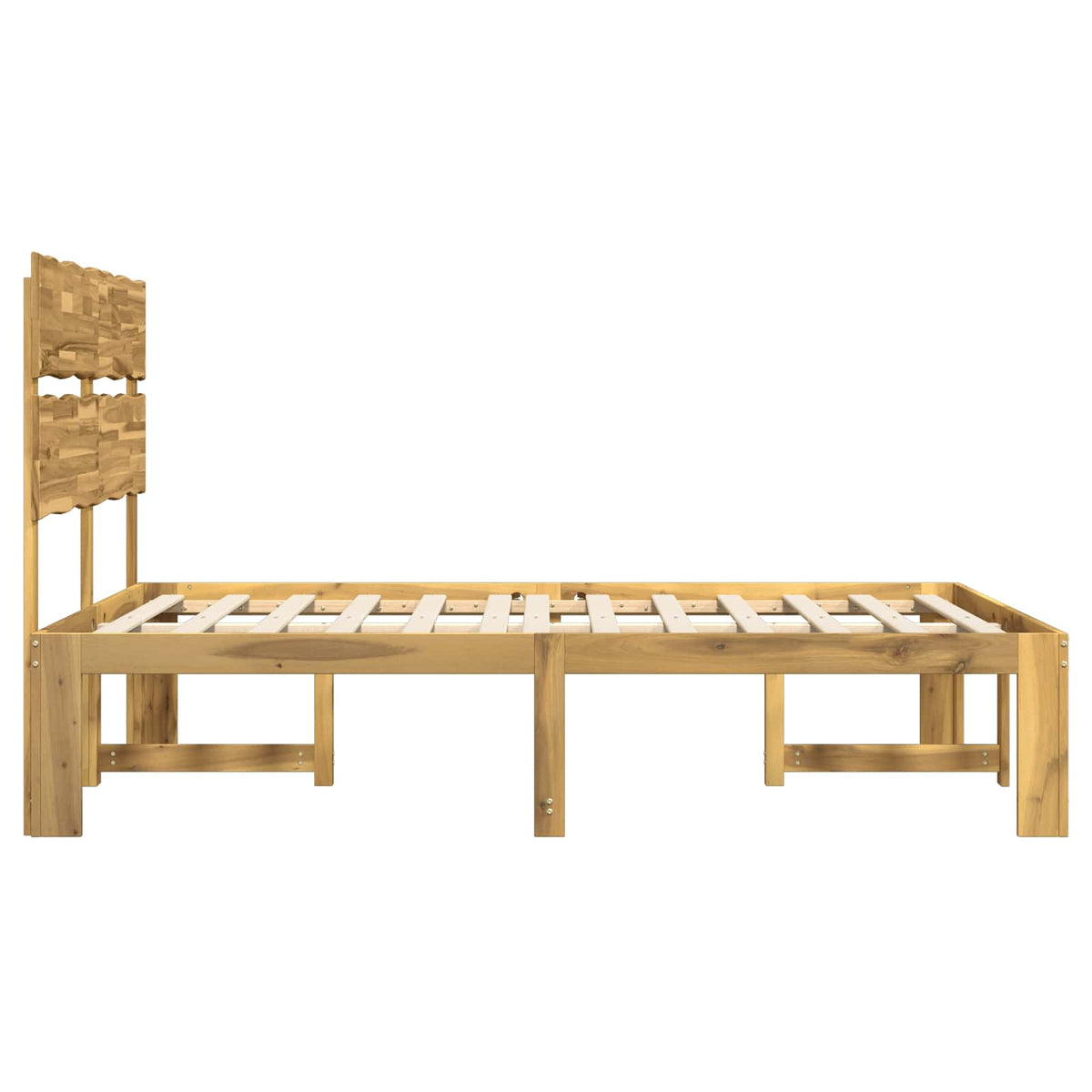 Double Bed Frame with Headboard ROSTOCK Length 200 cm White 140 cm