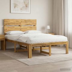 Double Bed Frame with Headboard ROSTOCK Length 200 cm White 150 cm