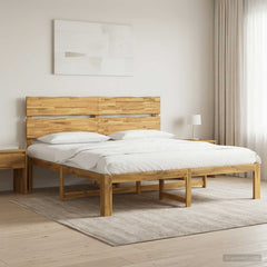 Double Bed Frame with Headboard ROSTOCK Length 200 cm White 200 cm