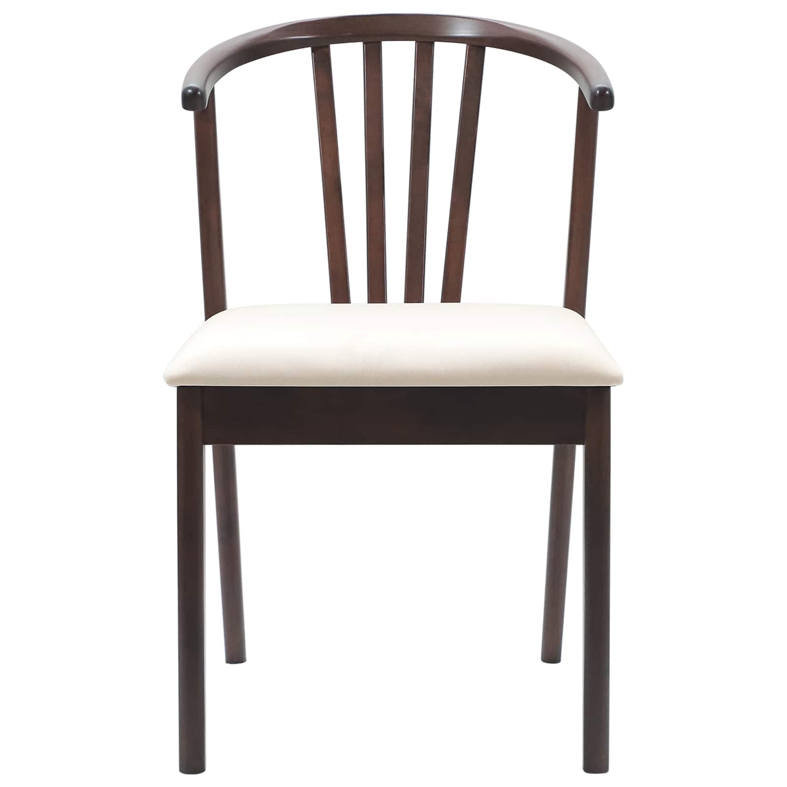 vidaXL Dining Chair 2 pcs Solid Rubberwood Light Brown and Light 5