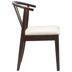 vidaXL Dining Chair 2 pcs Solid Rubberwood Light Brown and Light 6