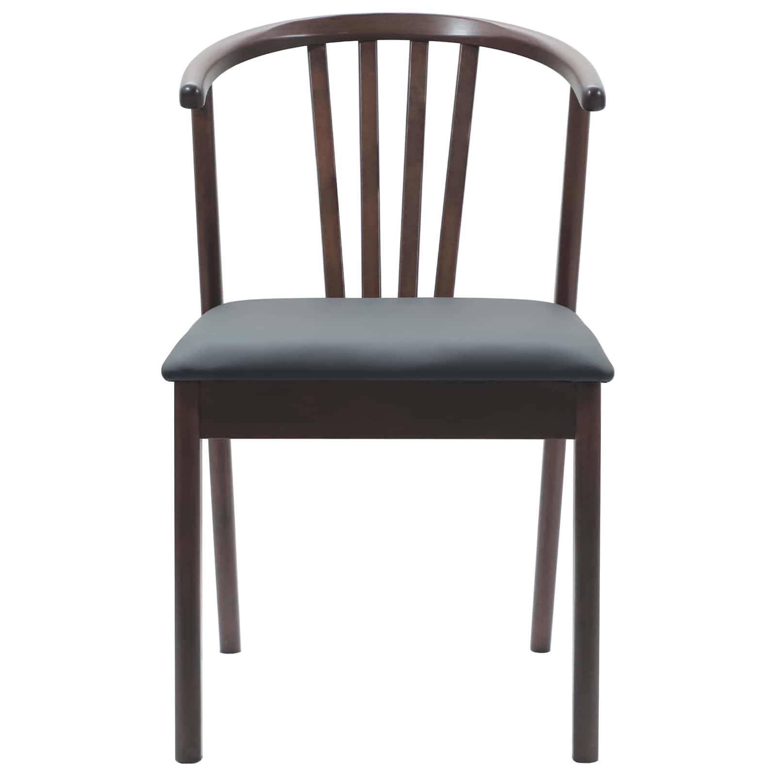vidaXL Dining Chair 2 pcs Solid Rubberwood Light Brown and Black 5