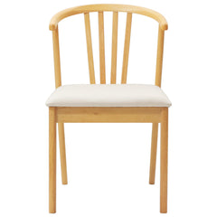 vidaXL Dining Chair 2 pcs Solid Rubberwood Natural and Light 5