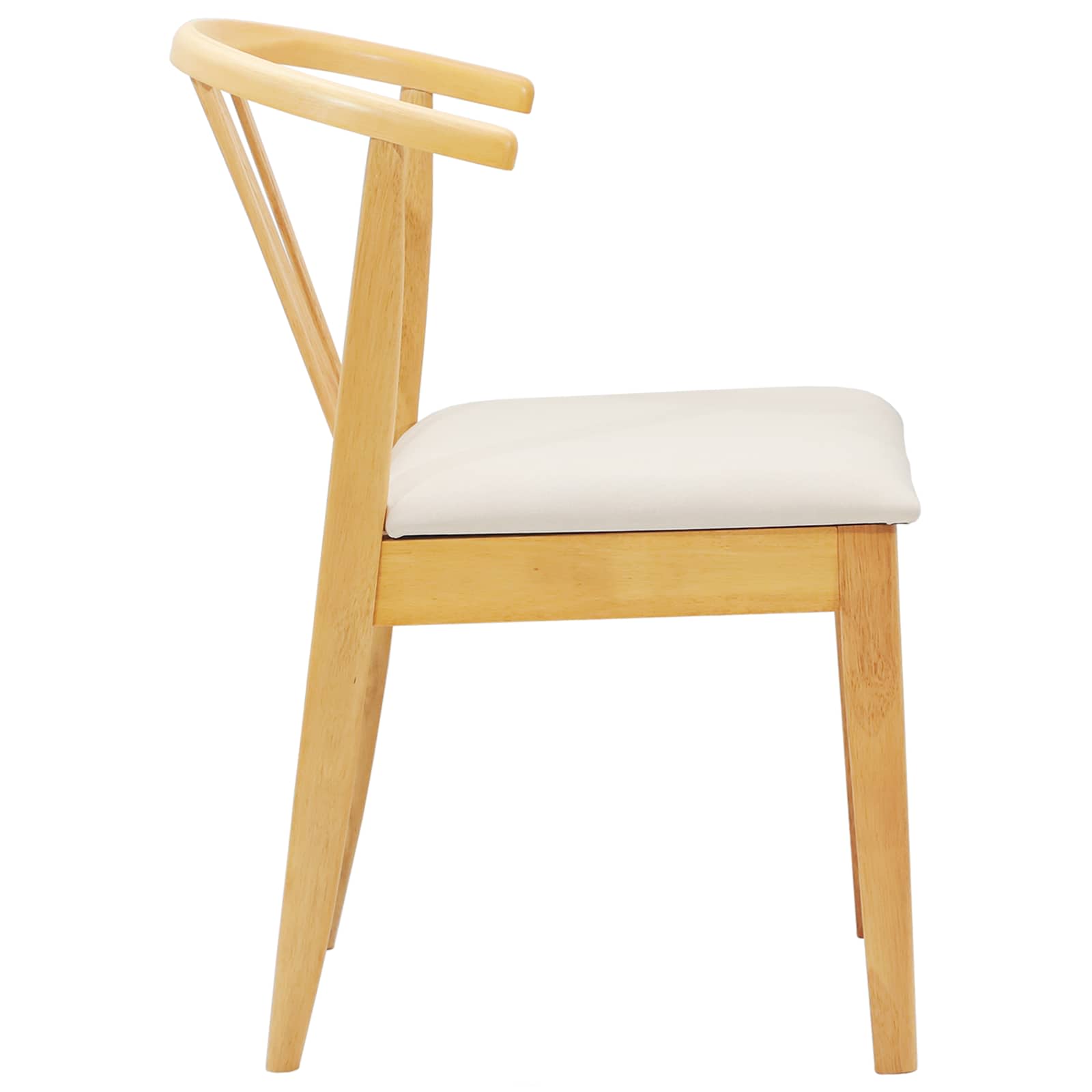 vidaXL Dining Chair 2 pcs Solid Rubberwood Natural and Light 6