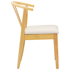 vidaXL Dining Chair 2 pcs Solid Rubberwood Natural and Light 6