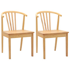 vidaXL Dining Chair 2 pcs Solid Rubberwood Natural 51 x 61 x 80.5 cm 2