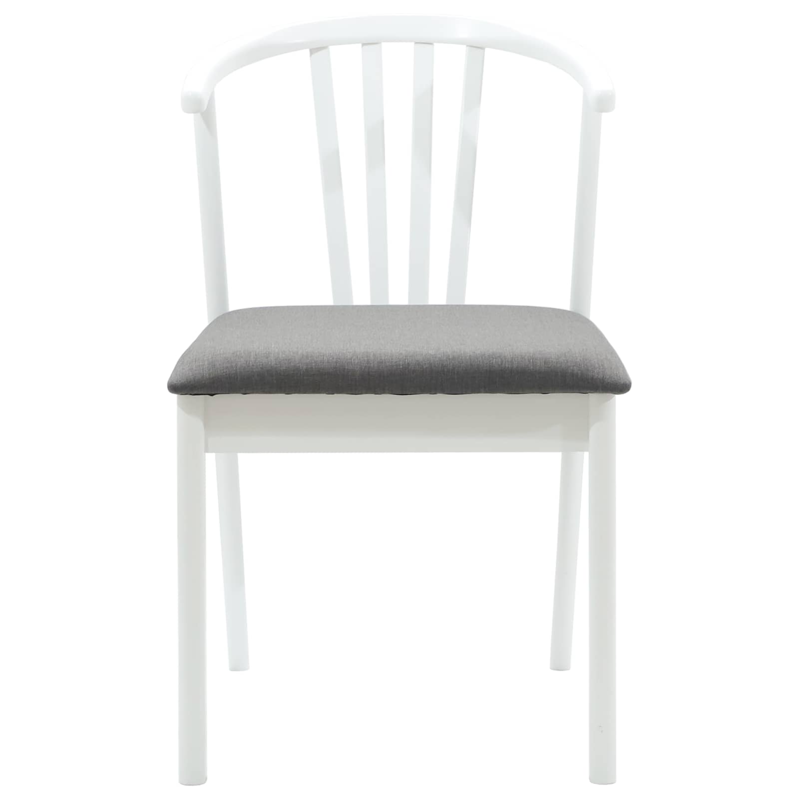 vidaXL Dining Chair 2 pcs Solid Rubberwood White and Grey 5