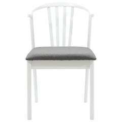 vidaXL Dining Chair 2 pcs Solid Rubberwood White and Grey 5