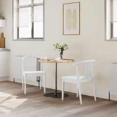 vidaXL Dining Chair 2 pcs Solid Rubberwood White 51 x 61 x 80.5 cm 3