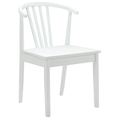vidaXL Dining Chair 2 pcs Solid Rubberwood White 51 x 61 x 80.5 cm 4