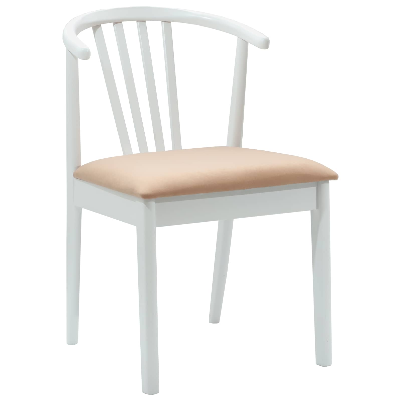 vidaXL Dining Chair 2 pcs Solid Rubberwood White and Brown 4