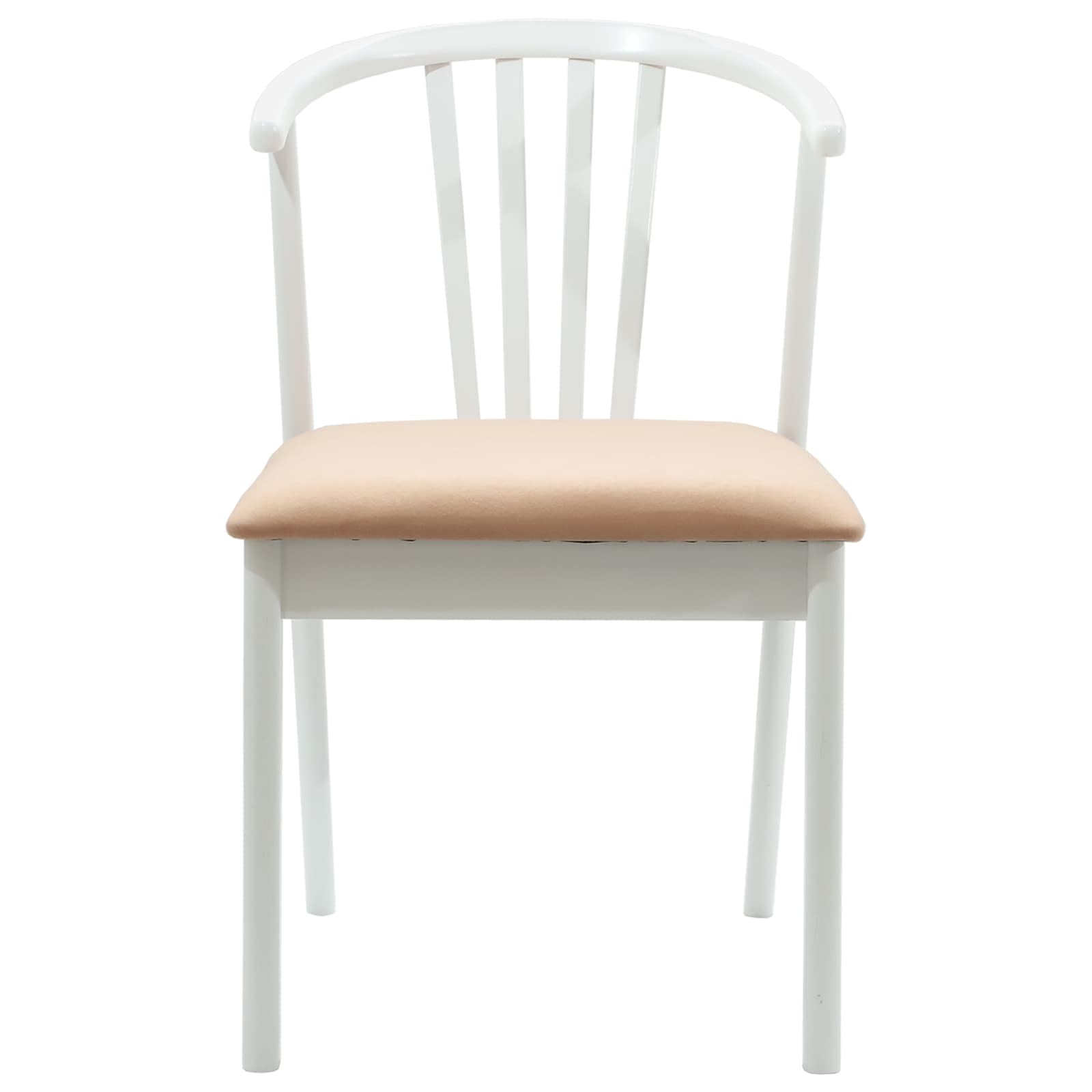 vidaXL Dining Chair 2 pcs Solid Rubberwood White and Brown 5