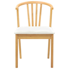 vidaXL Dining Chair 2 pcs Solid Rubberwood Natural and White 5