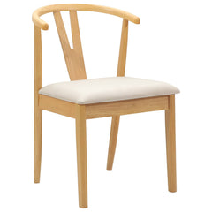 vidaXL Dining Chair 2 pcs Solid Rubber Wood Natural and Light 4