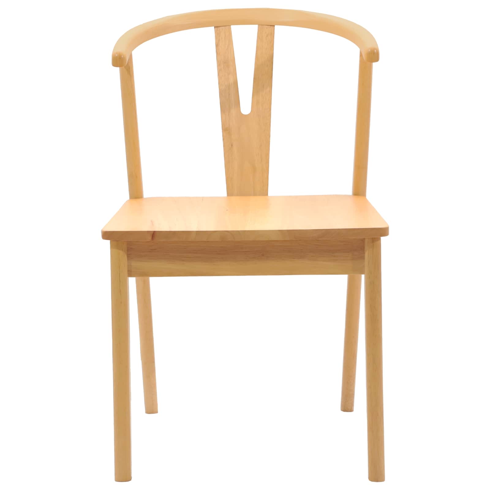 vidaXL Dining Chair 2 pcs Solid Rubber Wood Natural 5