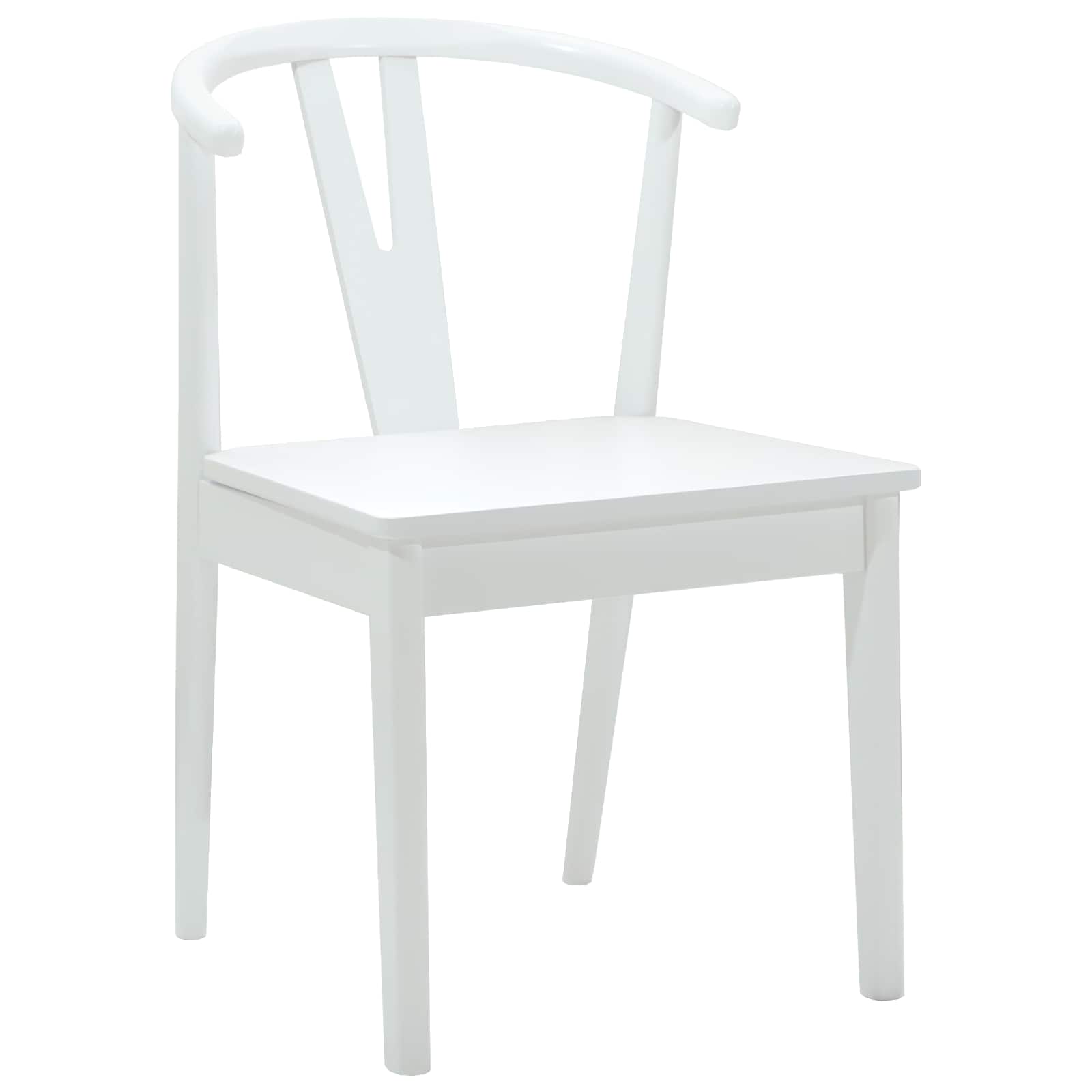vidaXL Dining Chair 2 pcs Solid Rubber Wood White and White 4