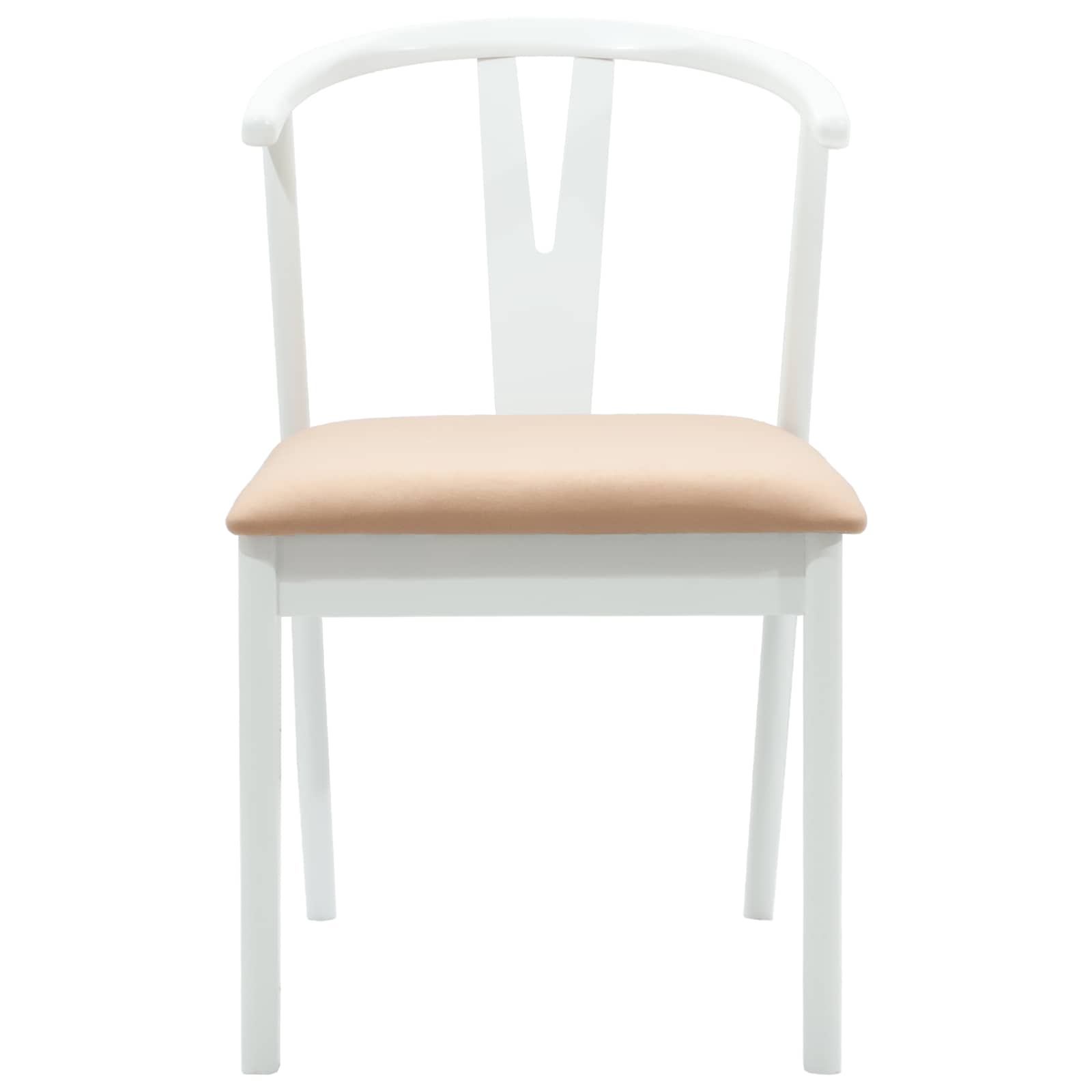 vidaXL Dining Chair 2 pcs Solid Rubber Wood White and Brown 5