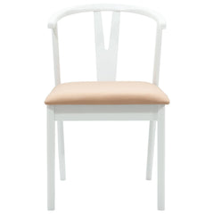vidaXL Dining Chair 2 pcs Solid Rubber Wood White and Brown 5