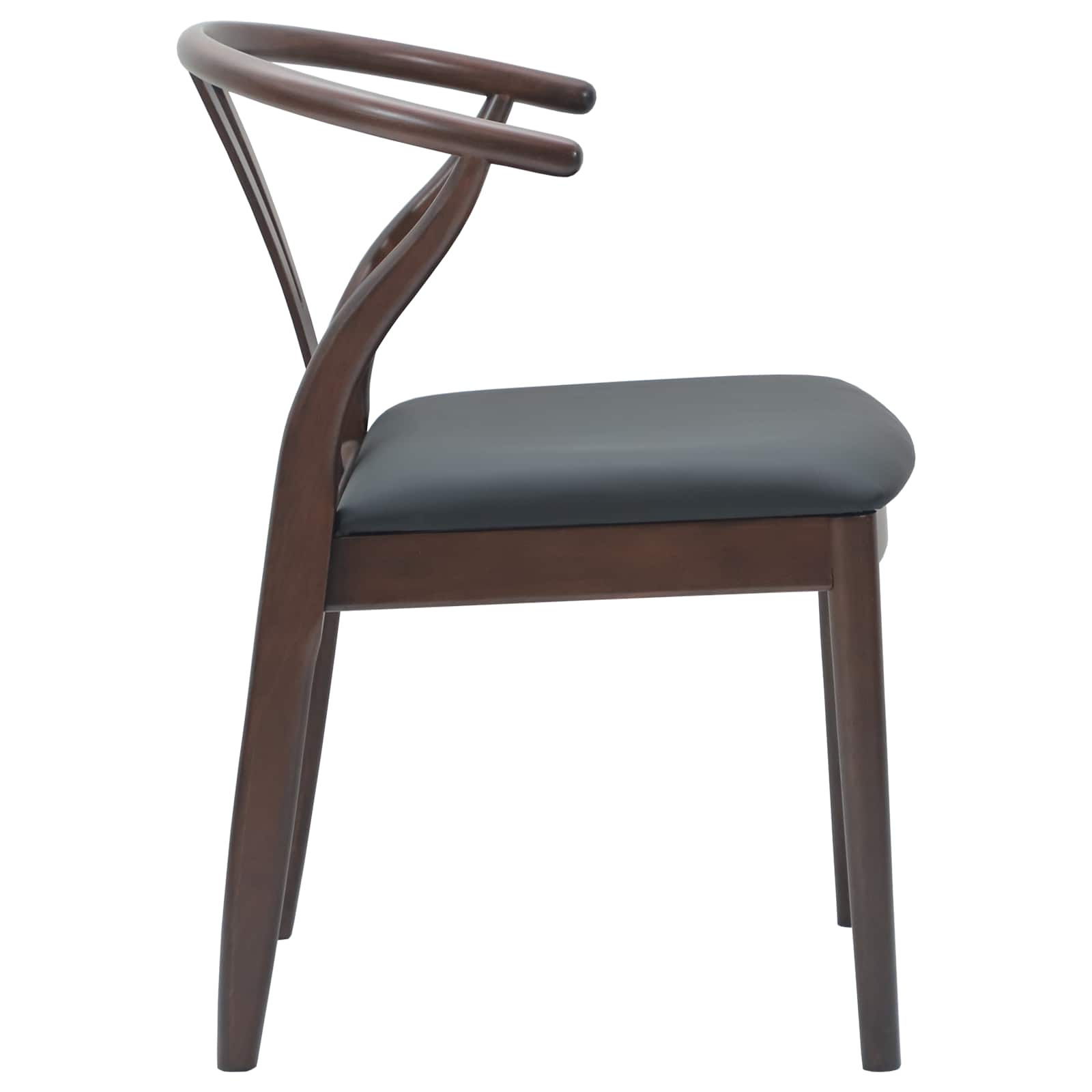 vidaXL Dining Chair 2 pcs Solid Rubber Wood Light Brown and Black 6
