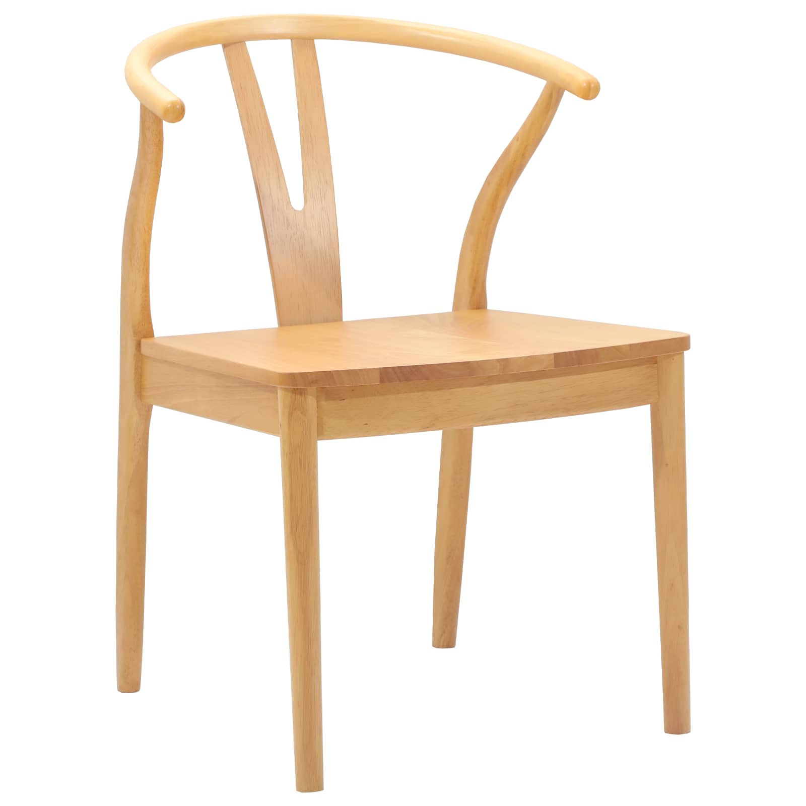vidaXL Dining Chair 2 pcs Solid Rubber Wood Natural 54.5 x 58 x 77 cm 4