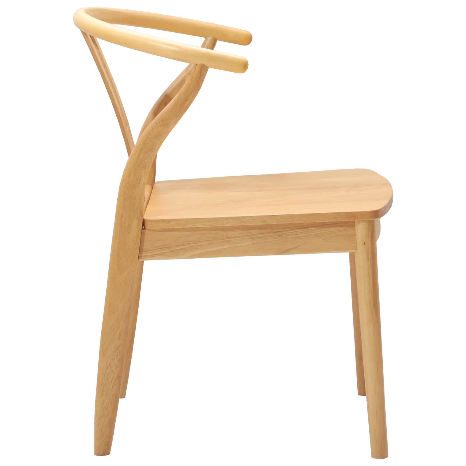 vidaXL Dining Chair 2 pcs Solid Rubber Wood Natural 54.5 x 58 x 77 cm 6