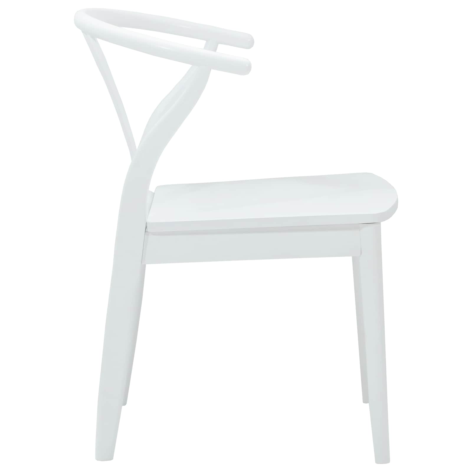 vidaXL Dining Chair 2 pcs Solid Rubber Wood White and White 6