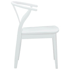 vidaXL Dining Chair 2 pcs Solid Rubber Wood White and White 6