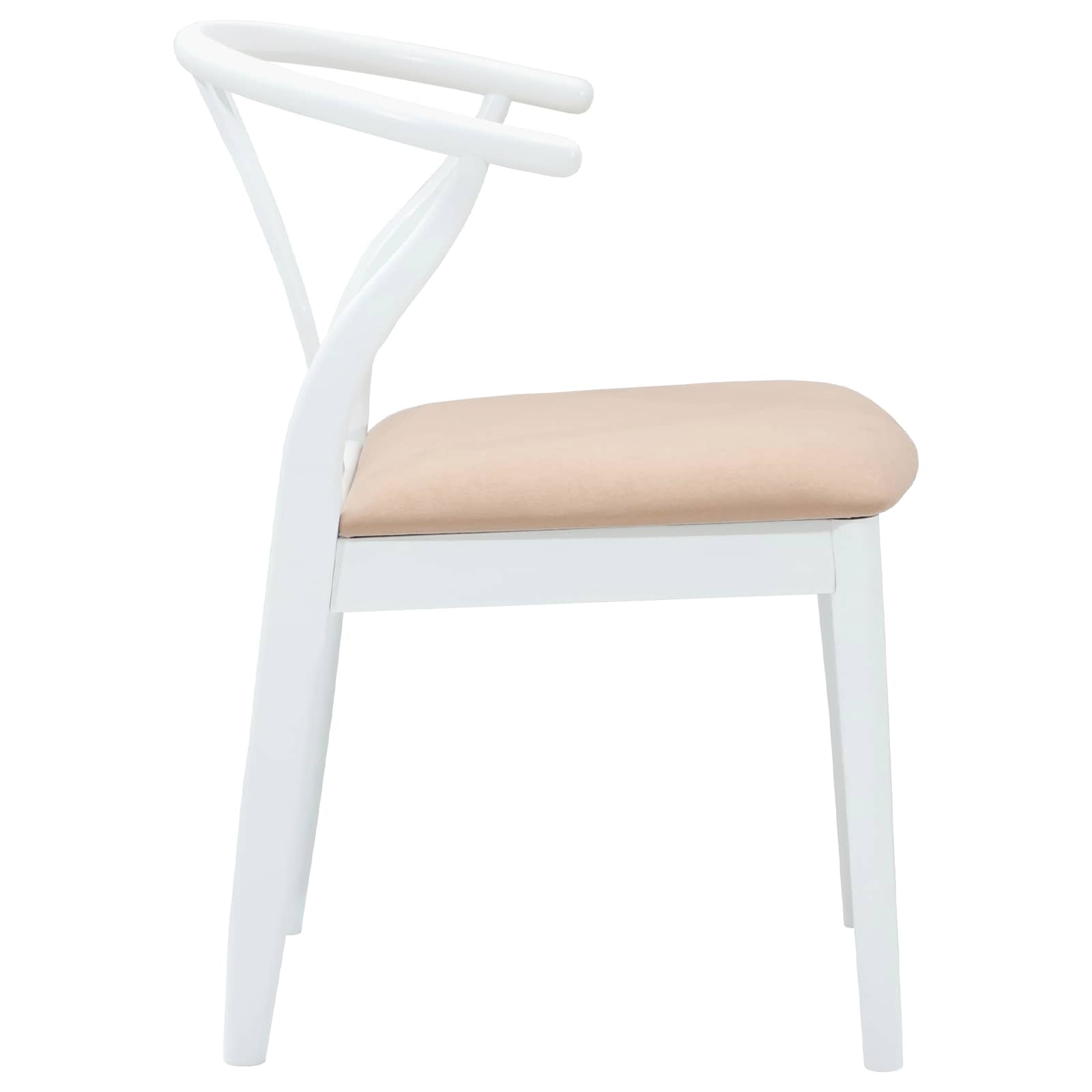 vidaXL Dining Chair 2 pcs Solid Rubber Wood White and Brown 6