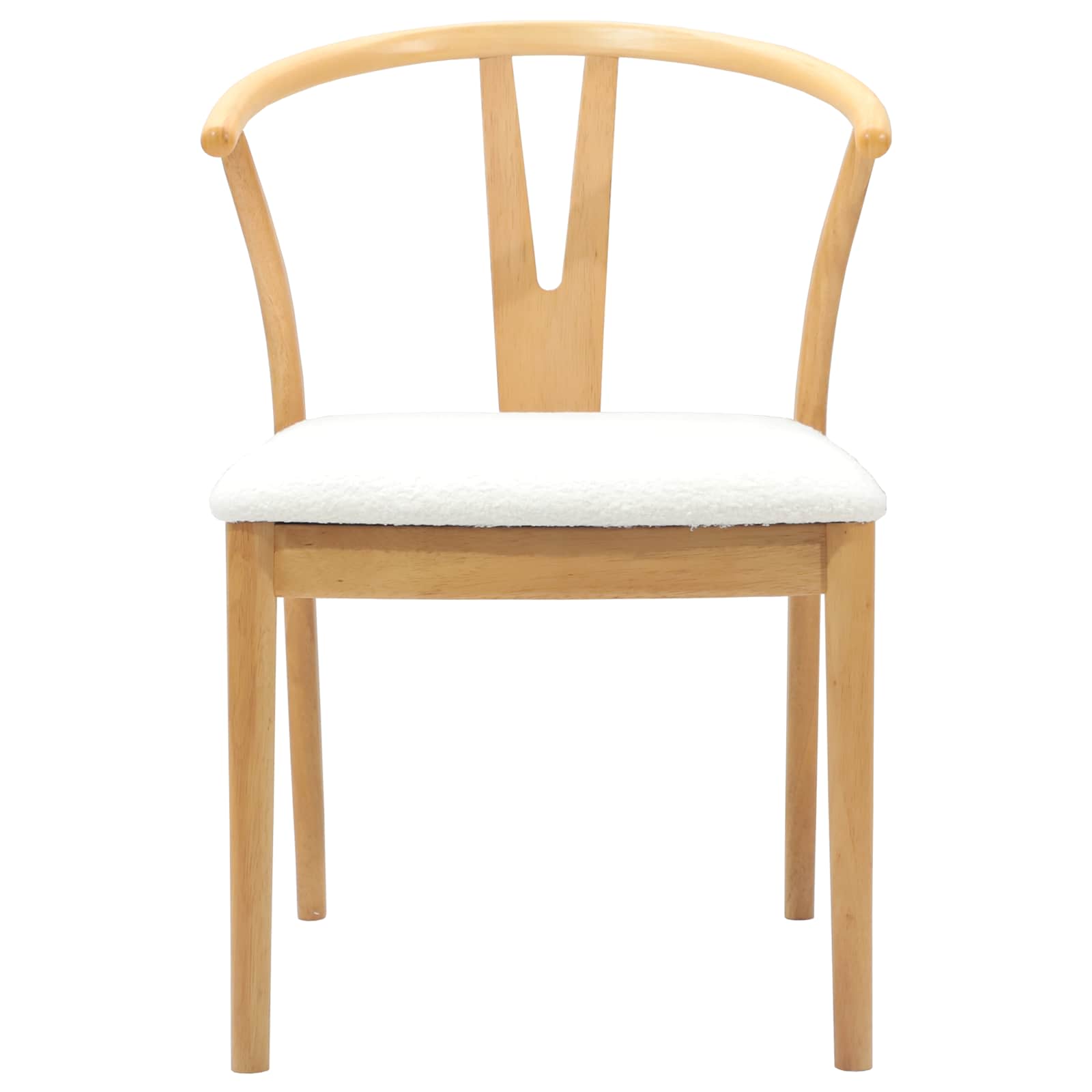 vidaXL Dining Chair 2 pcs Solid Rubber Wood Natural and Light 5