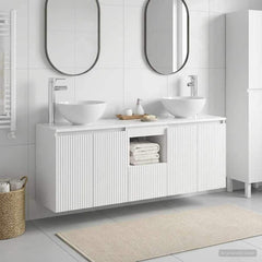 Wall-mounted Bathroom Cabinet Set 3 pcs White
