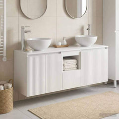 Wall-mounted Bathroom Cabinet Set 3 pcs High gloss white