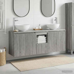 Wall-mounted Bathroom Cabinet Set 3 pcs Grey sonoma