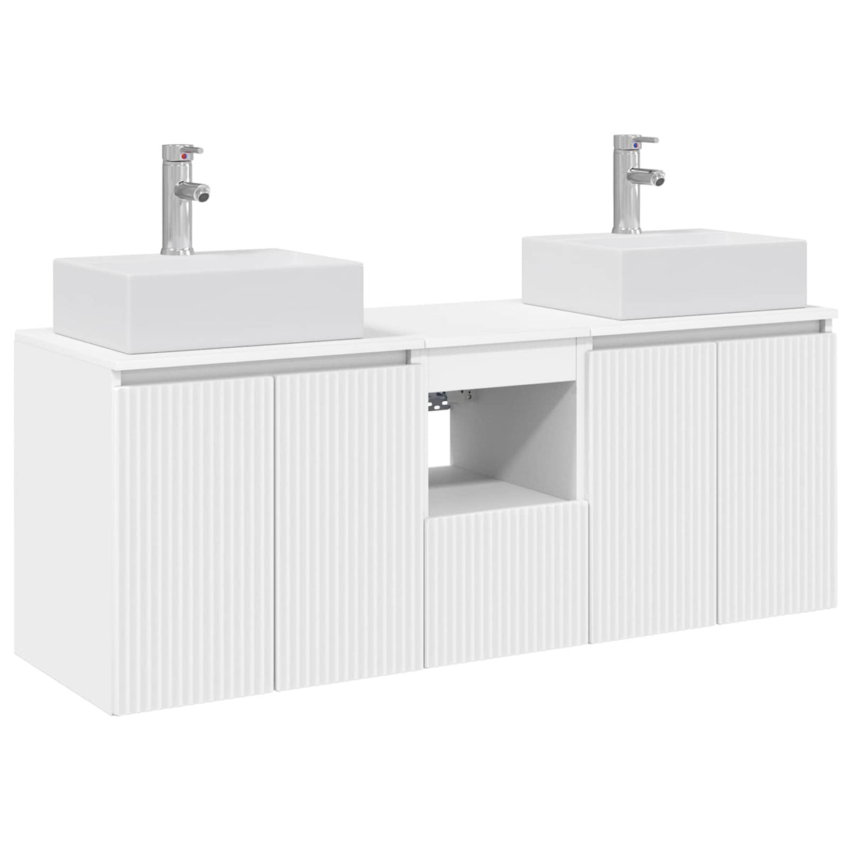 Bathroom Cabinet Set 3 pcs 129 x 41 x 79.5 cm White