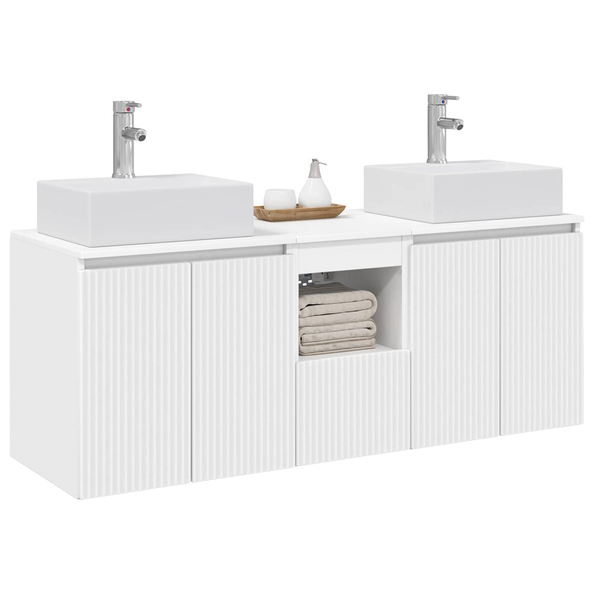 Bathroom Cabinet Set 3 pcs 129 x 41 x 79.5 cm White