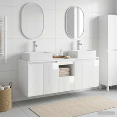 Bathroom Cabinet Set 3 pcs 129 x 41 x 79.5 cm High gloss white