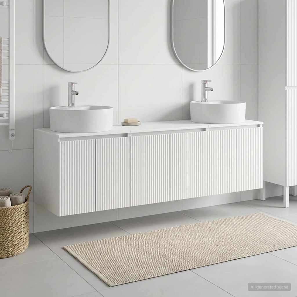 Bathroom Cabinet Set 3 pcs 161.5 x 44.5 x 82 cm White