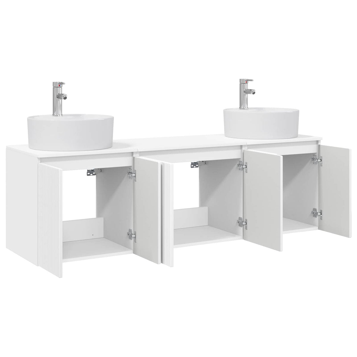 Bathroom Cabinet Set 3 pcs 161.5 x 44.5 x 82 cm White