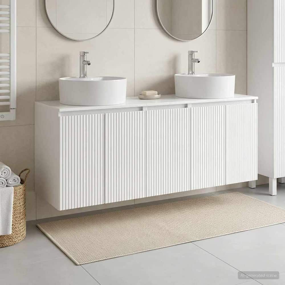 Bathroom Cabinet Set 3 pcs 161.5 x 44.5 x 82 cm High gloss white