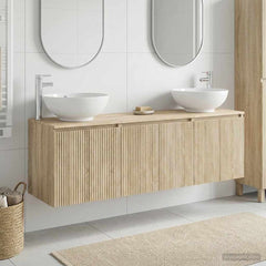 Bathroom Cabinet Set 3 pcs 161.5 x 44.5 x 80 cm Sonoma oak