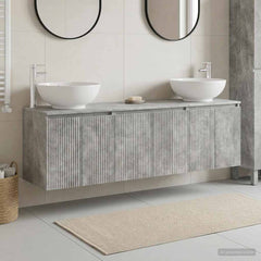 Bathroom Cabinet Set 3 pcs 161.5 x 44.5 x 80 cm Concrete grey