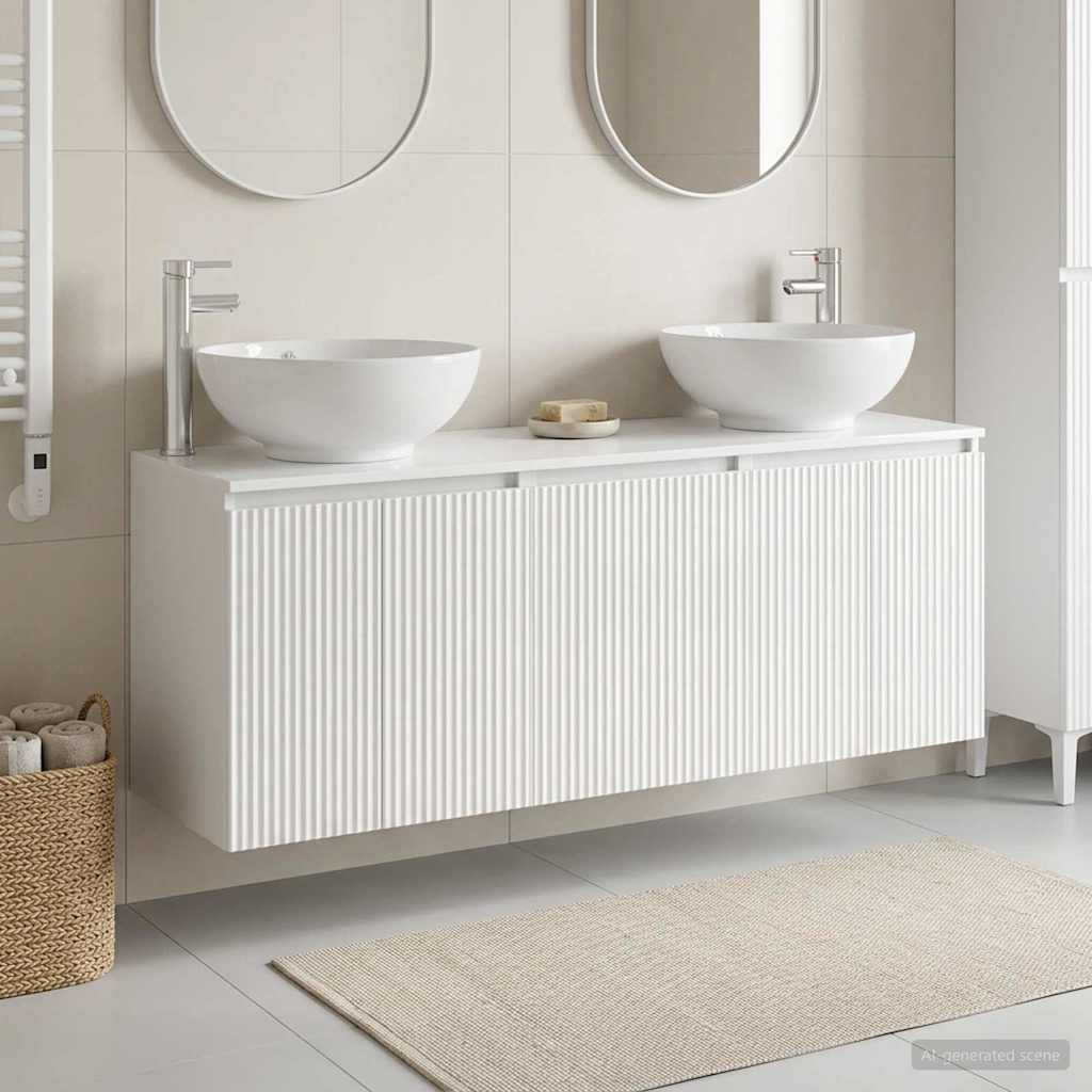 Bathroom Cabinet Set 3 pcs 161.5 x 44.5 x 80 cm High gloss white