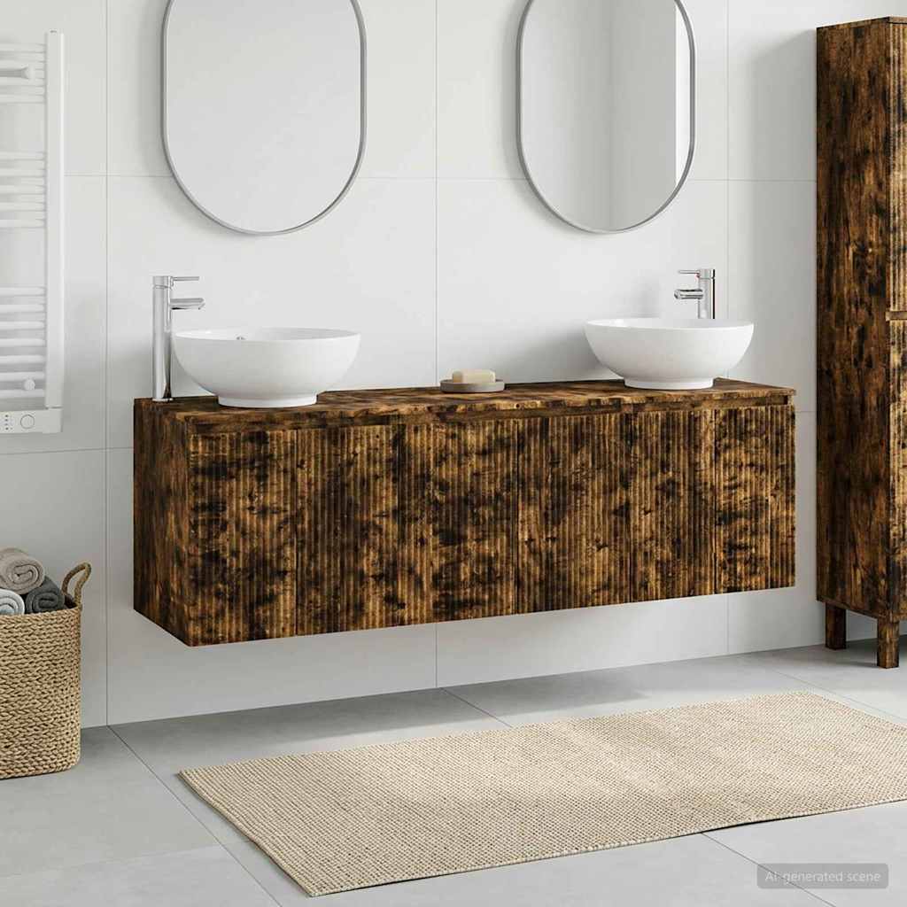 Bathroom Cabinet Set 3 pcs 161.5 x 44.5 x 80 cm Smoked oak