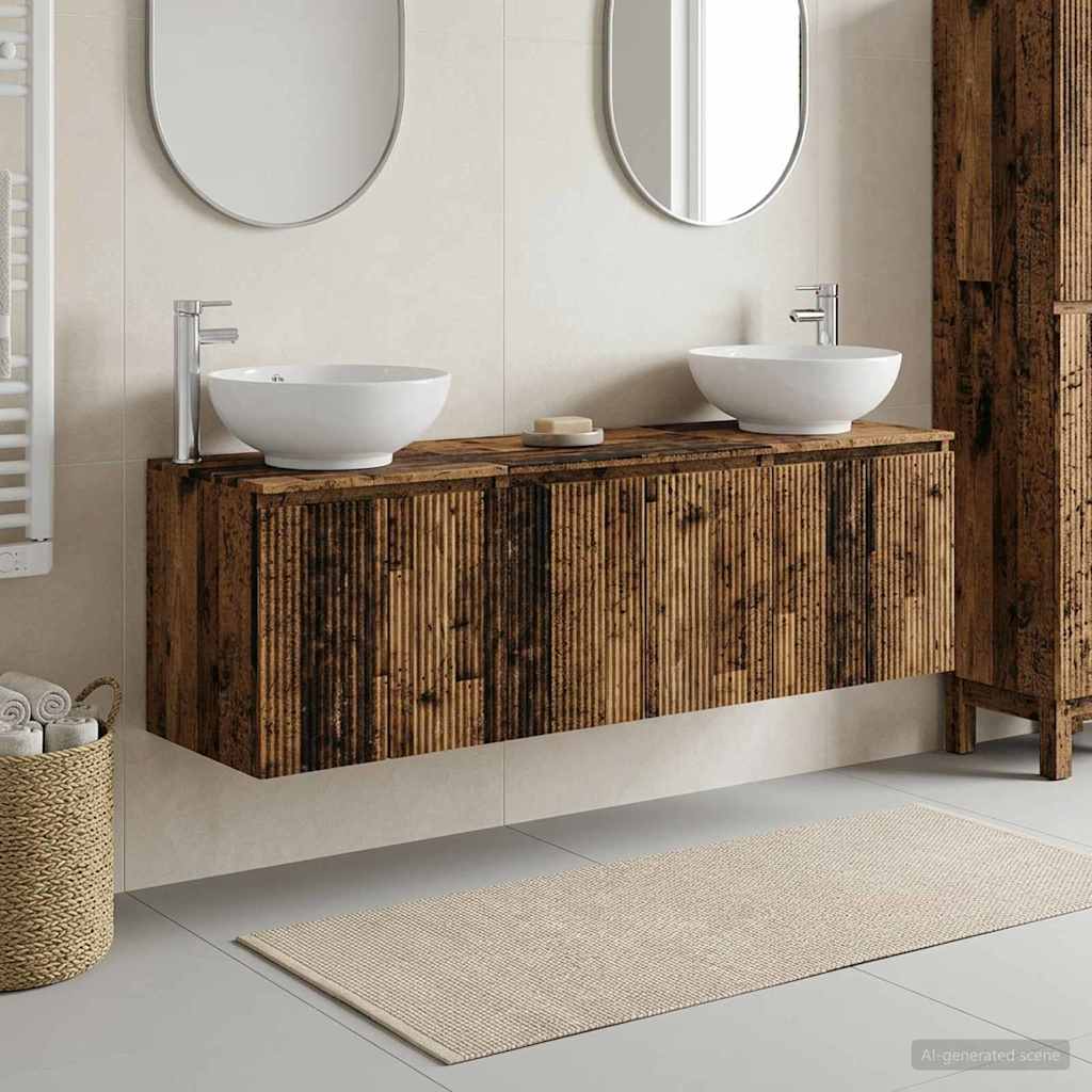 Bathroom Cabinet Set 3 pcs 161.5 x 44.5 x 80 cm Old wood