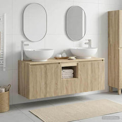 Bathroom Cabinet Set 3 pcs 129 x 44.5 x 80 cm Sonoma oak