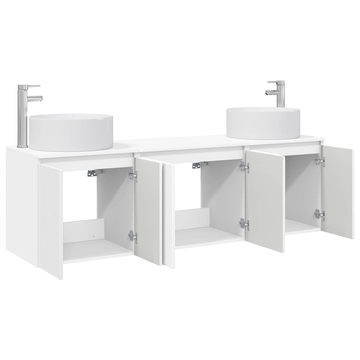 Bathroom Cabinet Set 3 pcs 161.5 x 44.5 x 80 cm White