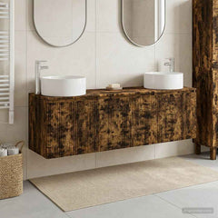Bathroom Cabinet Set 3 pcs 161.5 x 44.5 x 80 cm Smoked oak