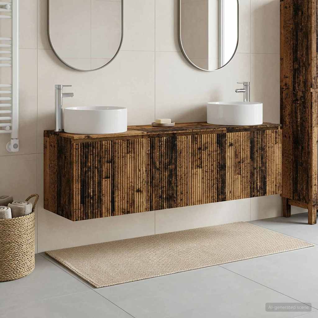 Bathroom Cabinet Set 3 pcs 161.5 x 44.5 x 80 cm Old wood