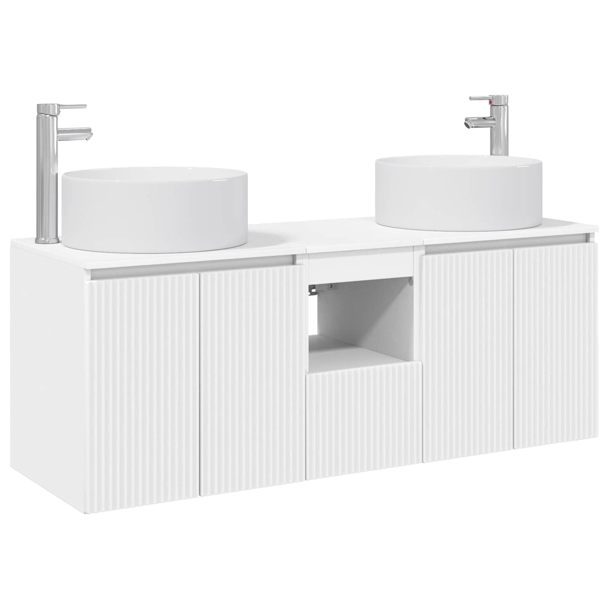 Bathroom Cabinet Set 3 pcs 129 x 44.5 x 80 cm White