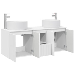 Bathroom Cabinet Set 3 pcs 129 x 44.5 x 80 cm White